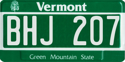 VT license plate BHJ207