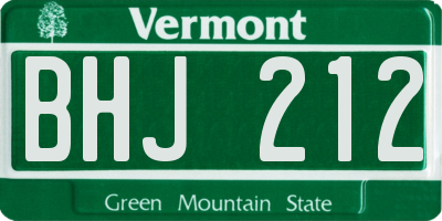 VT license plate BHJ212