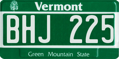 VT license plate BHJ225
