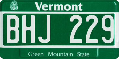 VT license plate BHJ229