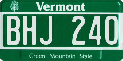 VT license plate BHJ240