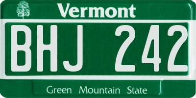 VT license plate BHJ242