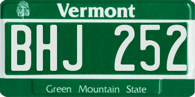 VT license plate BHJ252