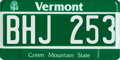 VT license plate BHJ253