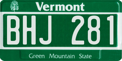 VT license plate BHJ281