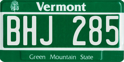VT license plate BHJ285