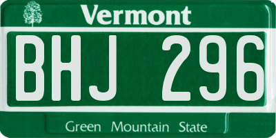 VT license plate BHJ296