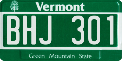 VT license plate BHJ301