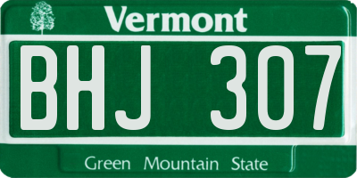 VT license plate BHJ307