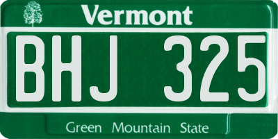 VT license plate BHJ325