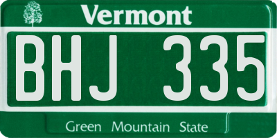 VT license plate BHJ335