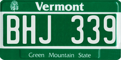 VT license plate BHJ339