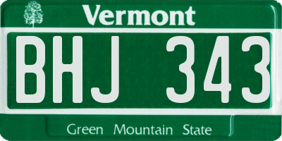 VT license plate BHJ343