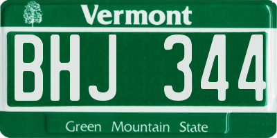VT license plate BHJ344