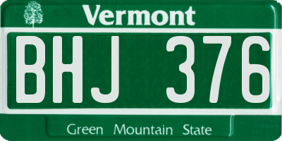 VT license plate BHJ376