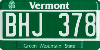 VT license plate BHJ378