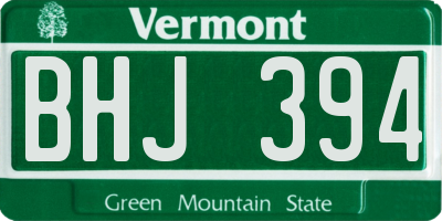 VT license plate BHJ394