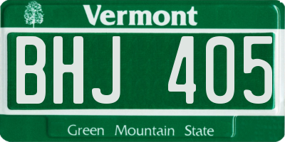 VT license plate BHJ405