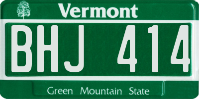 VT license plate BHJ414