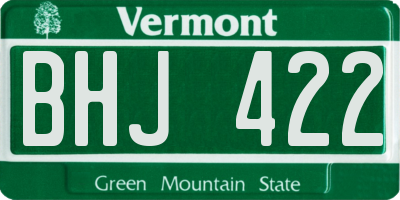 VT license plate BHJ422