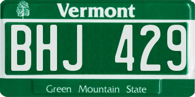 VT license plate BHJ429