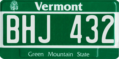 VT license plate BHJ432