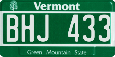 VT license plate BHJ433