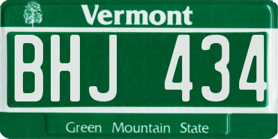 VT license plate BHJ434