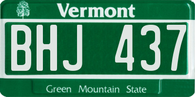 VT license plate BHJ437