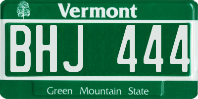 VT license plate BHJ444