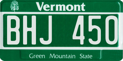VT license plate BHJ450