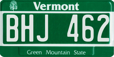 VT license plate BHJ462