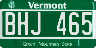 VT license plate BHJ465