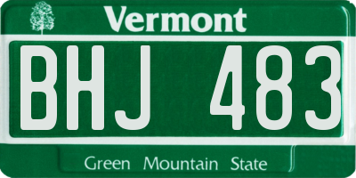 VT license plate BHJ483