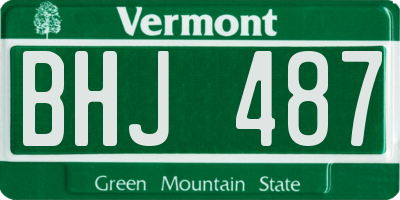 VT license plate BHJ487
