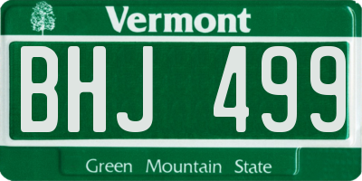 VT license plate BHJ499