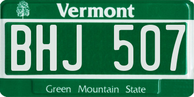 VT license plate BHJ507