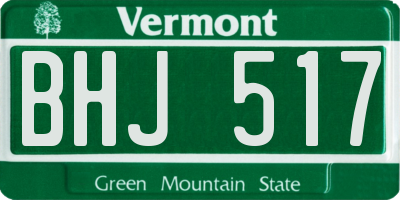 VT license plate BHJ517
