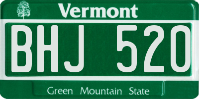 VT license plate BHJ520