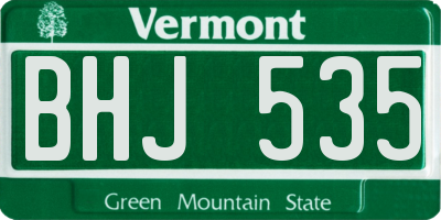 VT license plate BHJ535