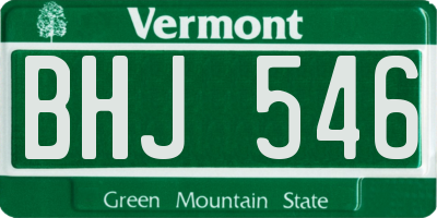 VT license plate BHJ546