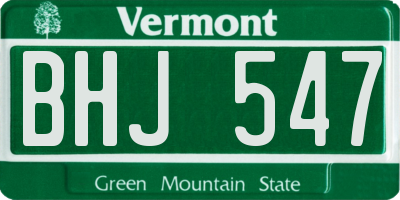 VT license plate BHJ547