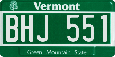 VT license plate BHJ551