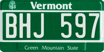 VT license plate BHJ597