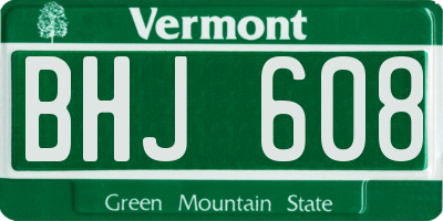VT license plate BHJ608