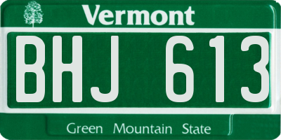 VT license plate BHJ613