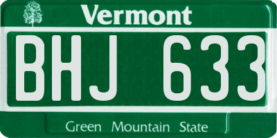 VT license plate BHJ633
