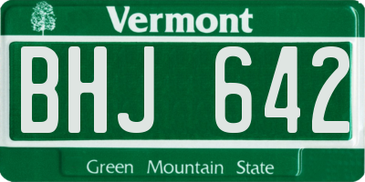 VT license plate BHJ642