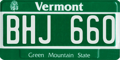 VT license plate BHJ660