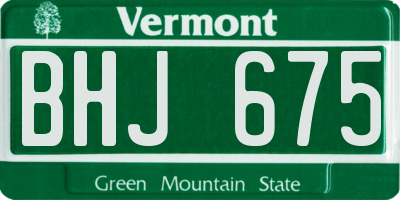 VT license plate BHJ675